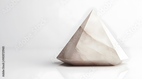 Wallpaper Mural Abstract Beige Marble Pyramid Minimalist Geometric Shape 3D Render Torontodigital.ca