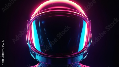 Tech style astronaut helmet glossy colors