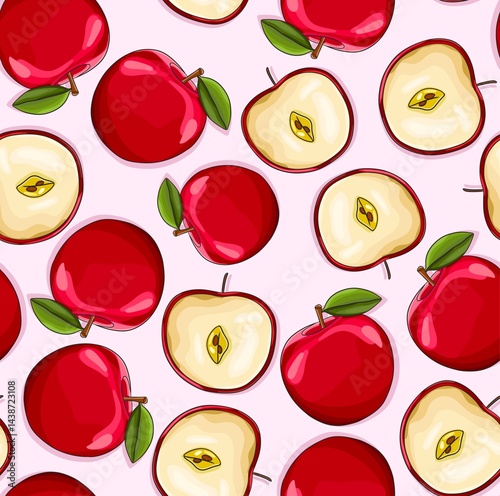 apple and half apple pattern design
