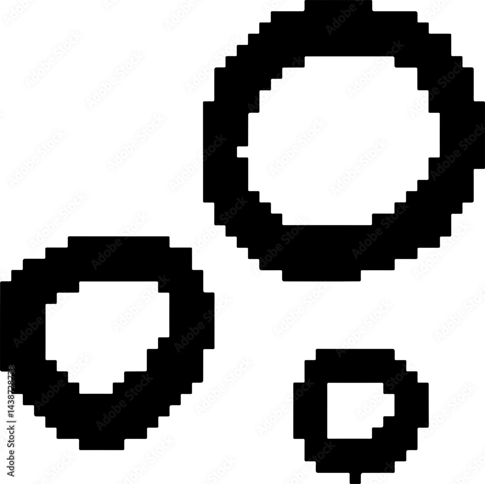 Obraz premium Pixel Bubble Cluster Icon for Retro and Abstract Patterns