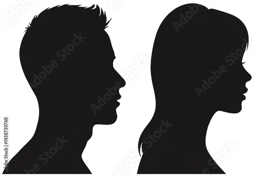 adult man and woman profile...