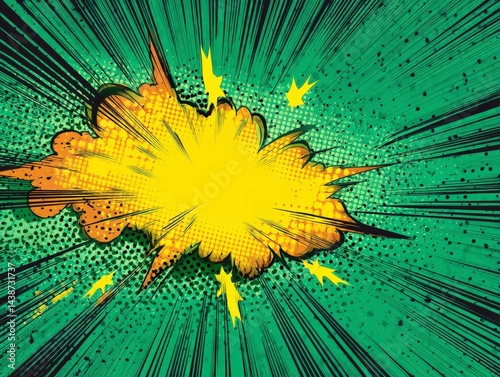 Comic Book Style Explosion Effect on Green