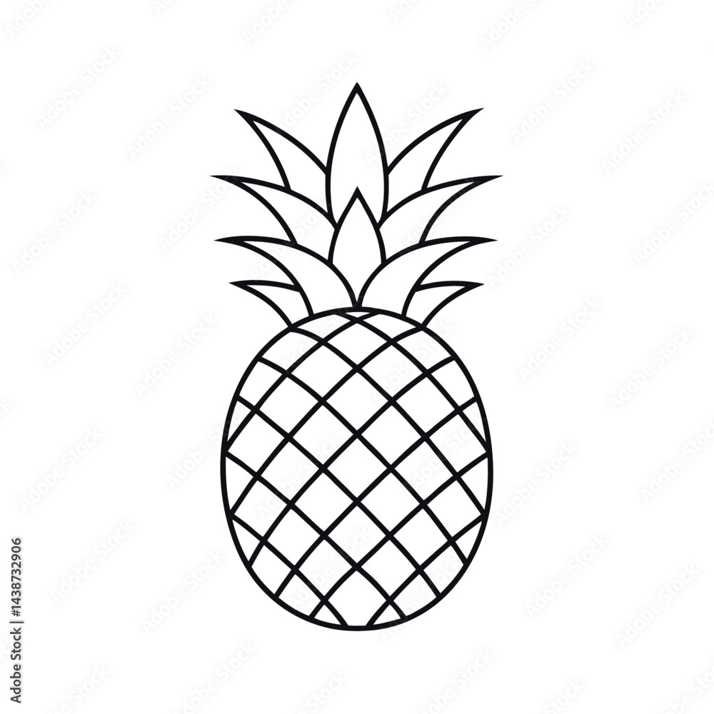Fototapeta premium outline of a pineapple line art vector