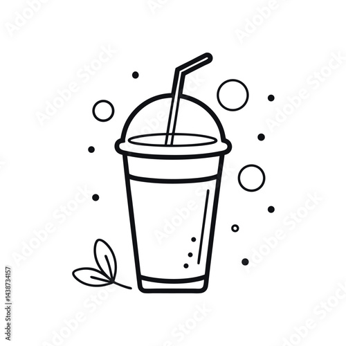 outline of a smoothie line art vector