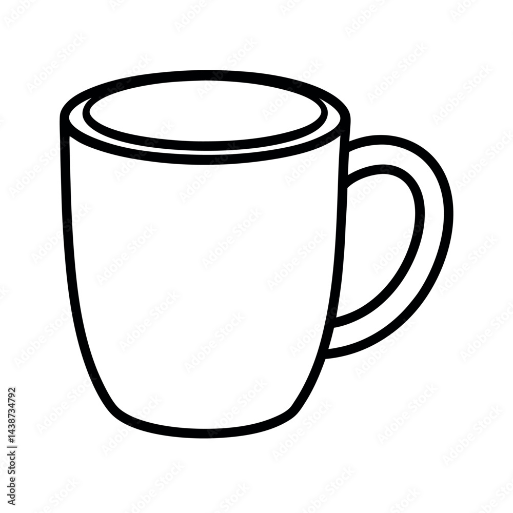 outline of a tea mug line art vector outline of a tea mug line art vector