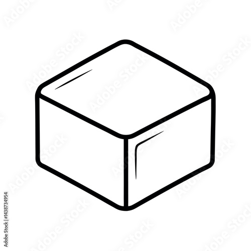 outline of a tofu line art vector