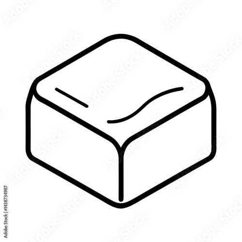 outline of a tofu line art vector