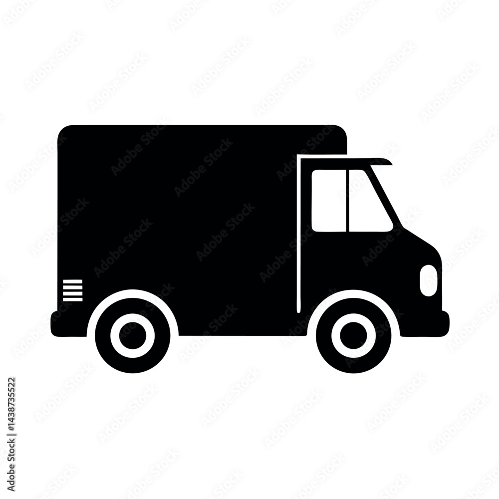 simple delivery truck vector silhouette