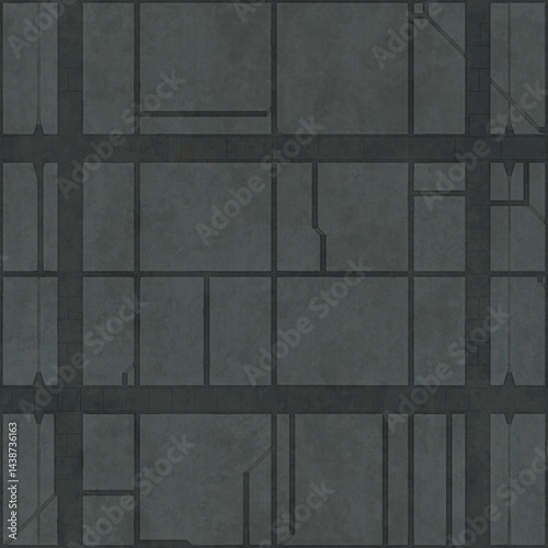 seamless spaceship sci-fi grey metal panels surface texture