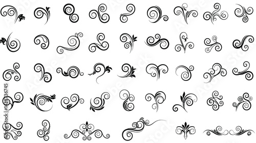 Download free vector swirls and flourishes design elements for graphic design and decoration projects