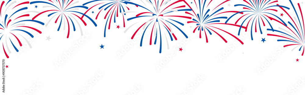 Naklejka premium 4th of July background, USA fireworks, Independence Day