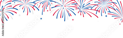 4th of July background, USA fireworks, Independence Day