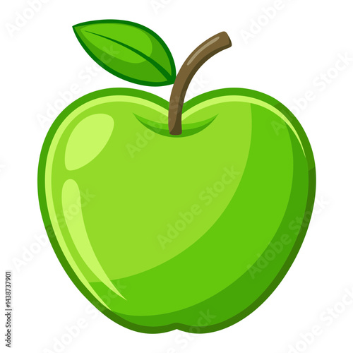 Green Apple Vector for Healthy Eating, Nutrition Blogs, and Food Education Design