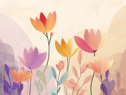 Watercolor Floral Fantasy: Soft Pastel Flower Illustration