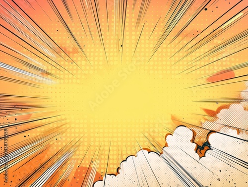 Comic Book Style Explosion: Retro Pop Art Background