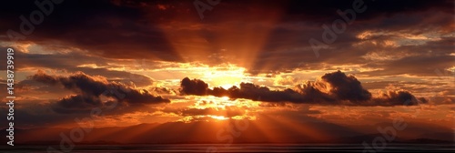 Dramatic sunset with vibrant clouds