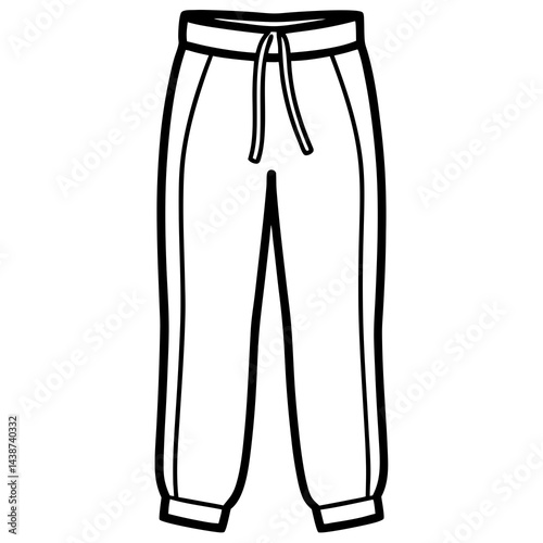 Minimal Sweatpants Vector on White