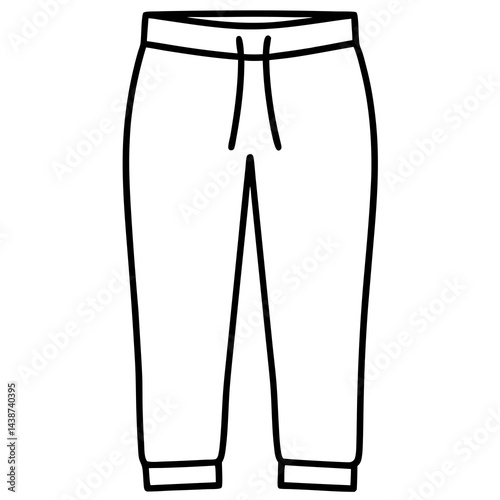 Minimal Sweatpants Vector on White