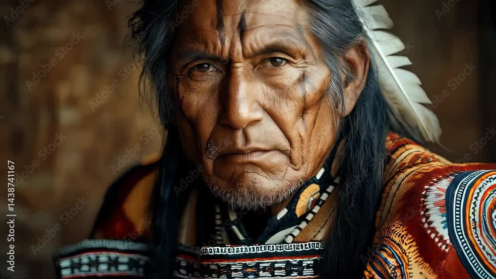 Portrait of a man in traditional attire showcasing rich cultural heritage and wisdom from the past in a serene setting Portrait of a man in traditional attire showcasing rich cultural heritage and wisdom from the past in a serene setting