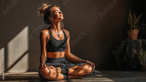 Meditation practice in a serene indoor space during the morning light