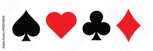 Poker card suits. Vector Illustration
