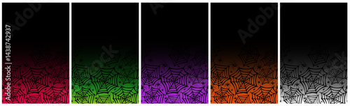 Spider web pattern on gradient background. Seamless horizontal pattern