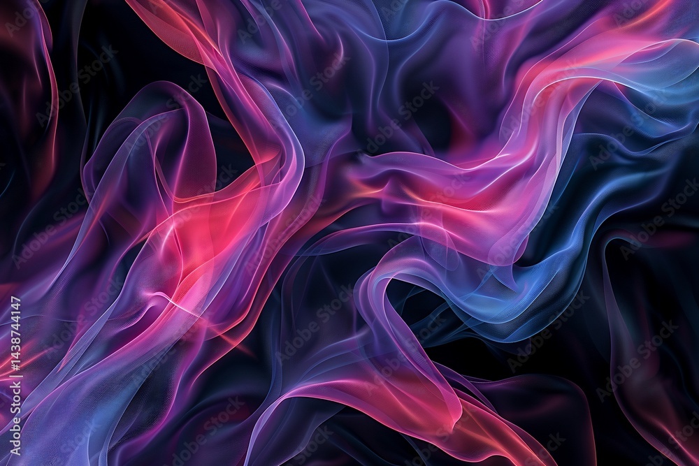 Abstract vibrant flowing smoke or fabric Abstract vibrant flowing smoke or fabric