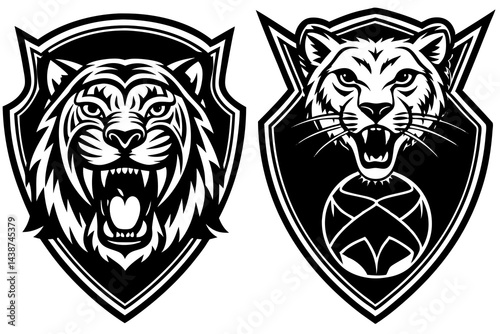 A powerful tiger head vector illustration, perfect for a striking logo or wild animal tattoo design