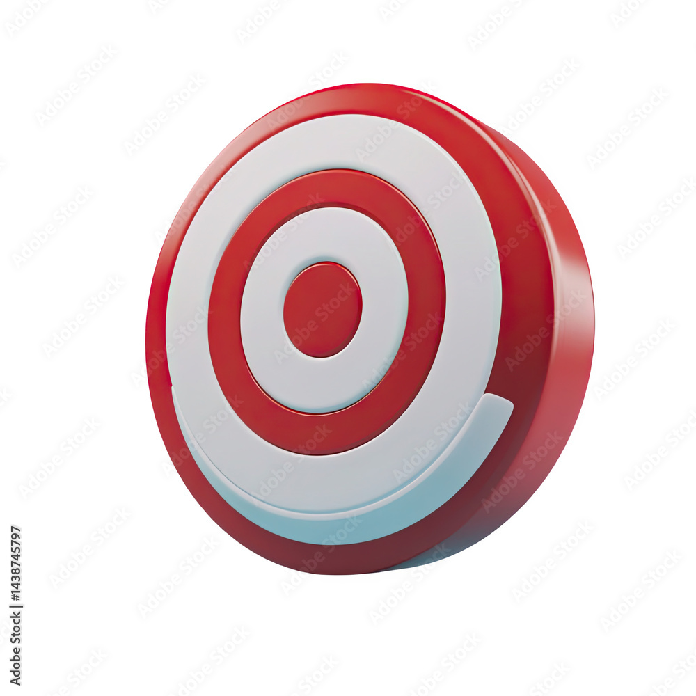 Red and white circular target icon 3d render graphic design element aim on transparent background Red and white circular target icon 3d render graphic design element aim on transparent background