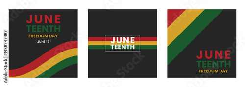 Juneteenth Freedom Day.A set of cards.Vector illustration.
