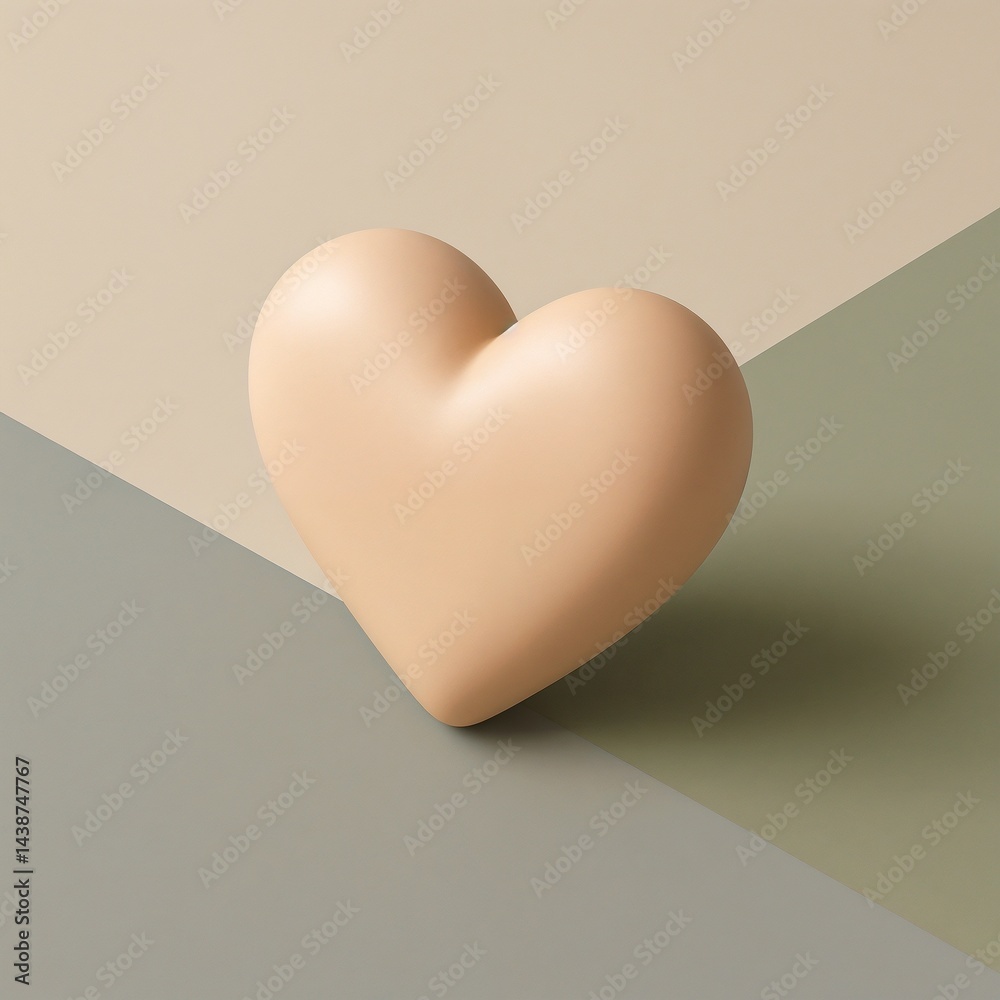 Heart sculpture in soft colors on textured background
