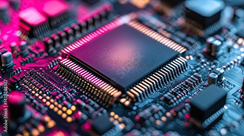 Shot of computer processor production line at semiconductor foundry.