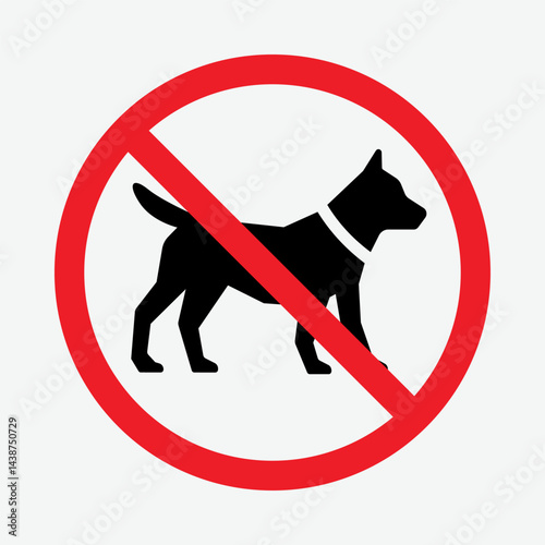 No Dogs Allowed Icon - Pet Restriction Warning Sign Vector
