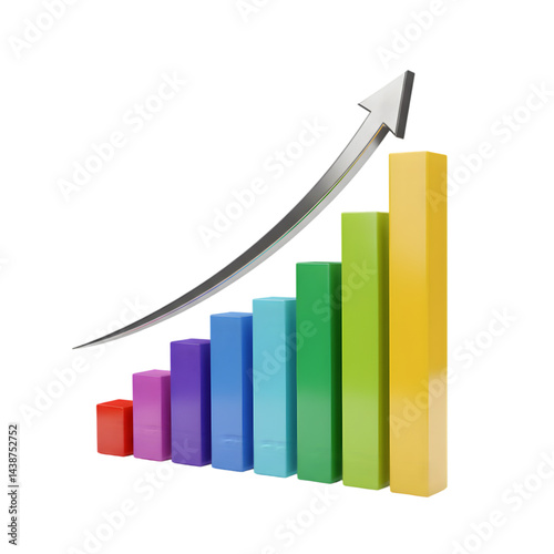 Free Download Rising bar chart with upward arrow - GFXLoad