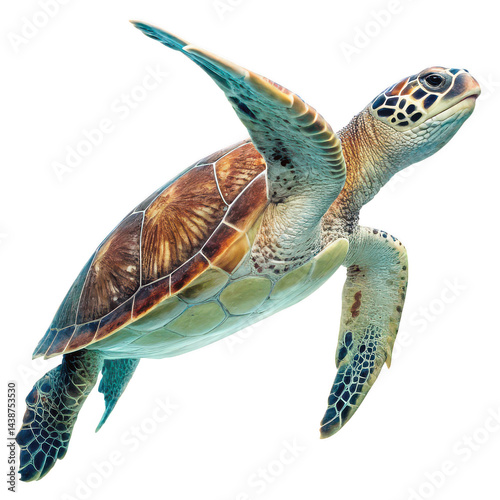 Sea turtle isolated on white background png sea turtle png marine turtle png swimming turtle png endangered species png transparent background image