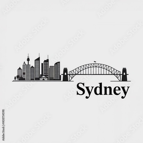Sydney City Skyline Silhouette — Australian Urban Landscape Vector