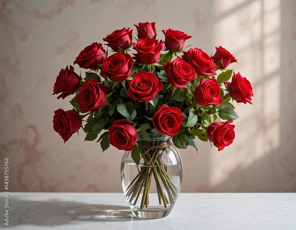 Fototapeta premium bouquet of red roses in a vase