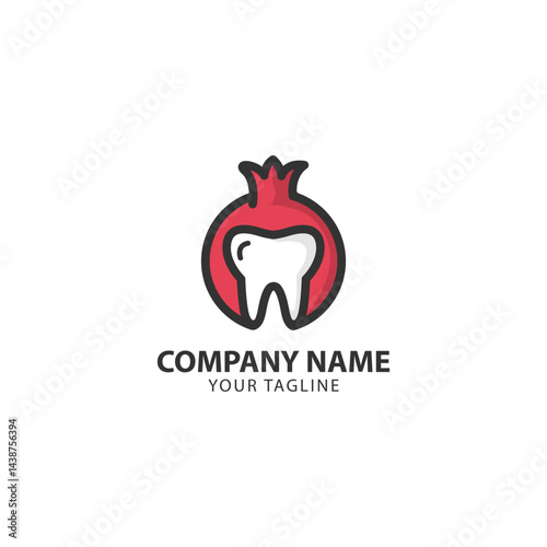 pomegranate dental logo design concept. pomegranate Creative Technology Logo vector template. Icon symbol