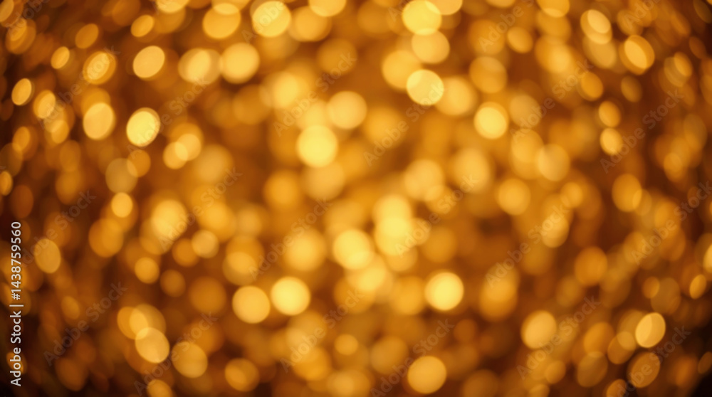 Warm defocused glowing golden bokeh lights