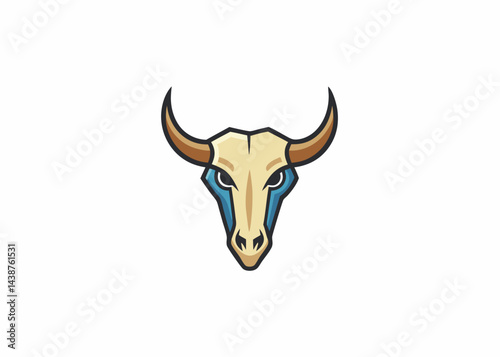 Mysterious Silhouette: A striking stylized illustration of a skull, hinting at the wild spirit of the prairie. Symbolizing the vast wilderness and captivating allure of the western frontier. 