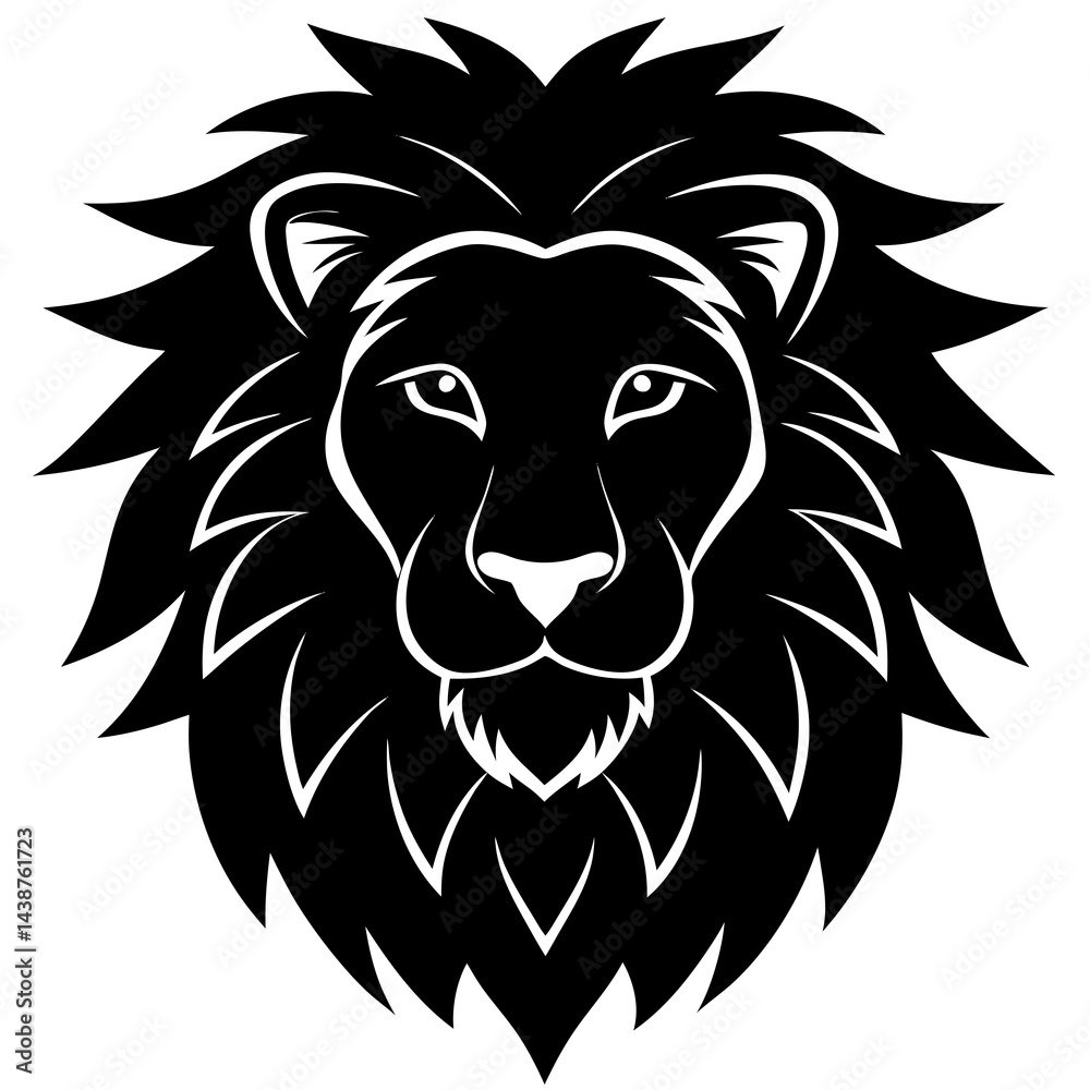 Obraz premium Lion head/face vector illustration on white background