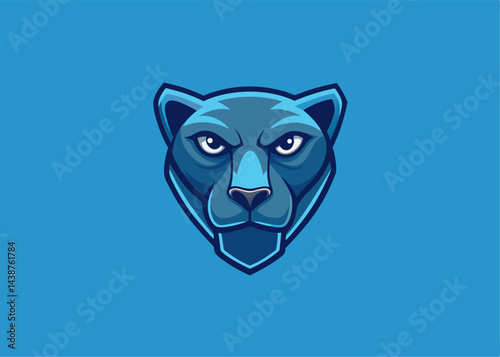 Fearless Glance of the Puma: An illustrated rendering of a Puma's stern gaze, its intense eyes conveying a sense of strength and focus against a simple background.