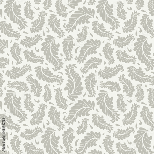 Botanical branch silhouette seamless vector pattern