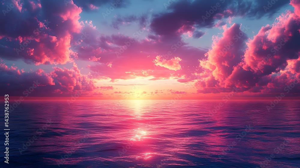 Fototapeta premium Dusk serenity with glowing horizon view high resolution wallpaper