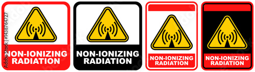 set sign non ionizing radiation symbol design label template vector illustration
