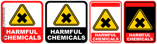 set sign harmful chemicals symbol design label template vector illustration