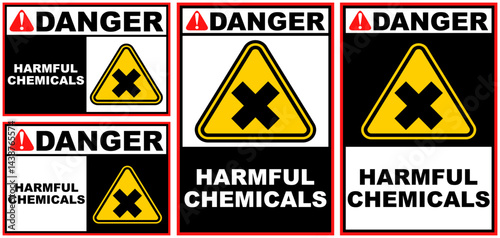 Set Collections harmful chemicals danger sign template design vector illustration