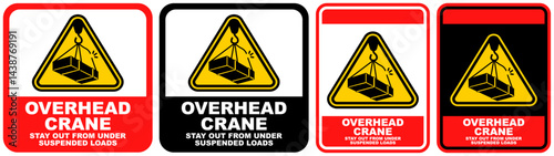 set sign overhead crane symbol design label template vector illustration