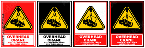 set sign overhead crane symbol design label template vector illustration