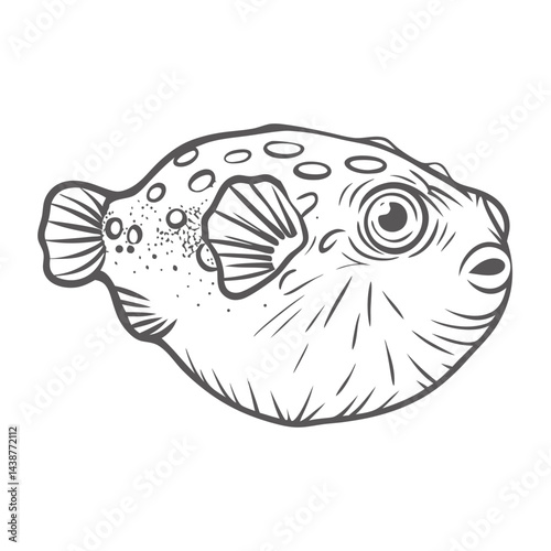 Figure 8 Puffer Fish Line Art Illustration